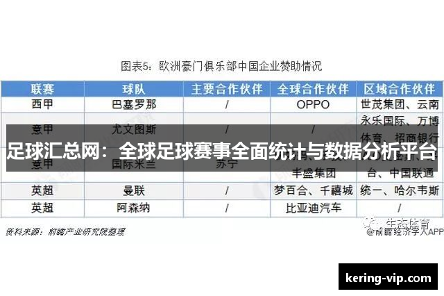 足球汇总网：全球足球赛事全面统计与数据分析平台