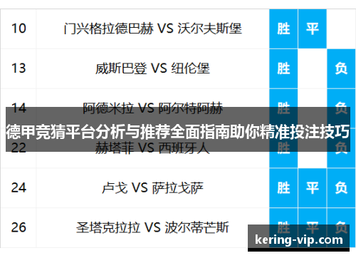 德甲竞猜平台分析与推荐全面指南助你精准投注技巧